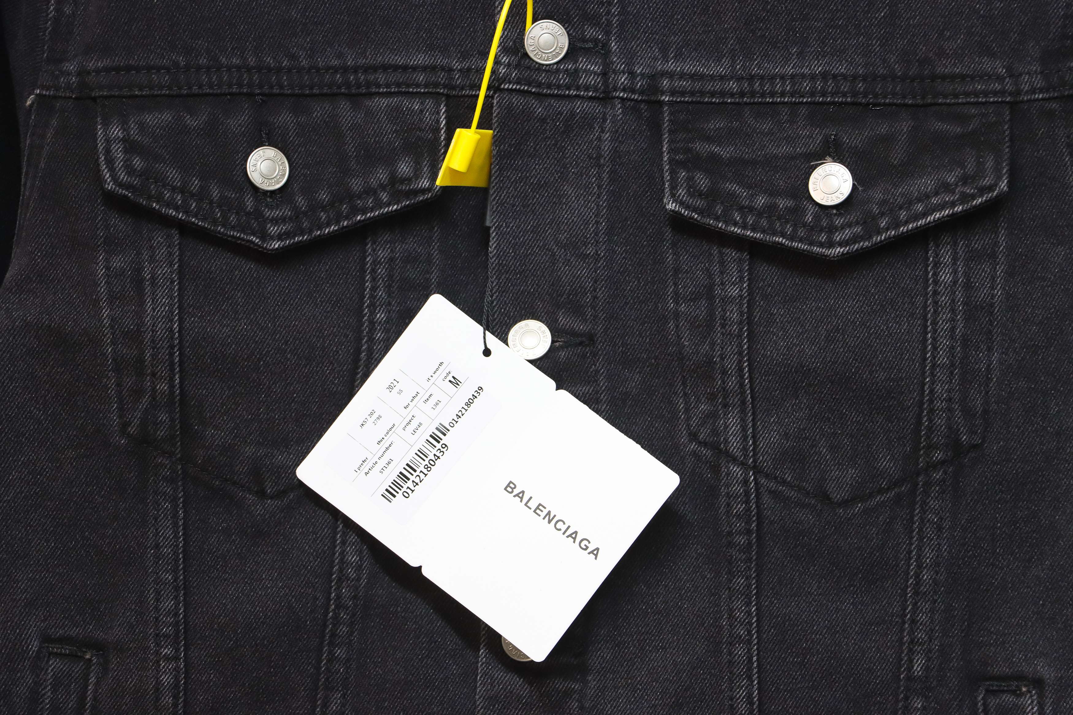 Balenciaga 24SS Double B Graffiti White Ink Splash Denim Jacket