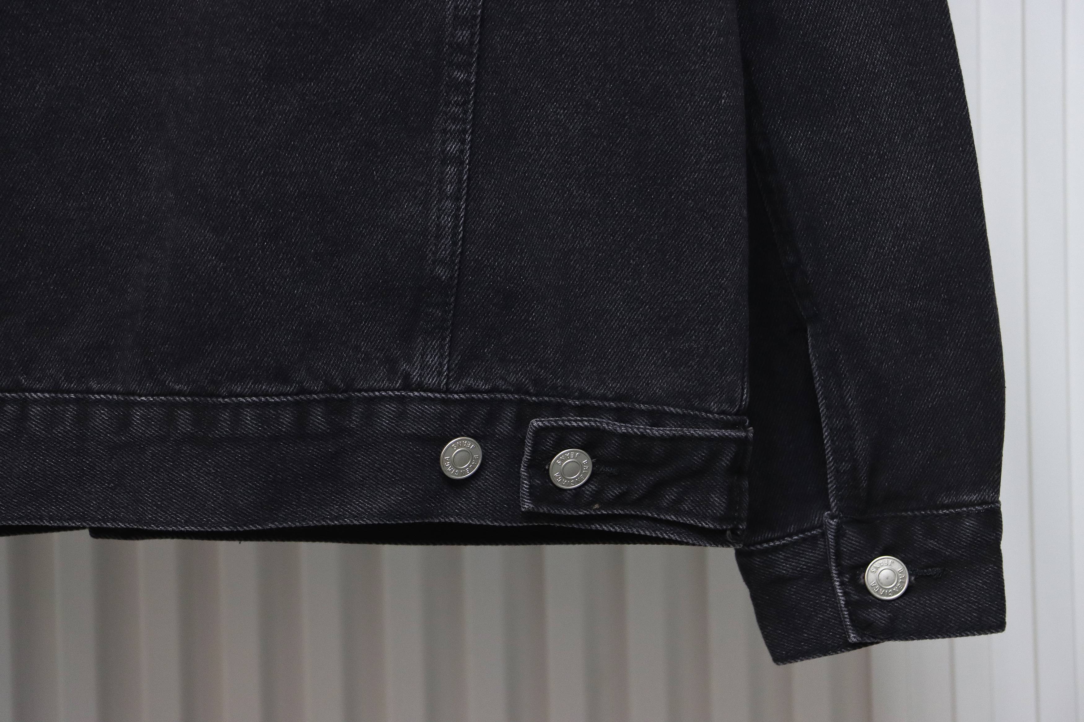 Balenciaga 24SS Double B Graffiti White Ink Splash Denim Jacket