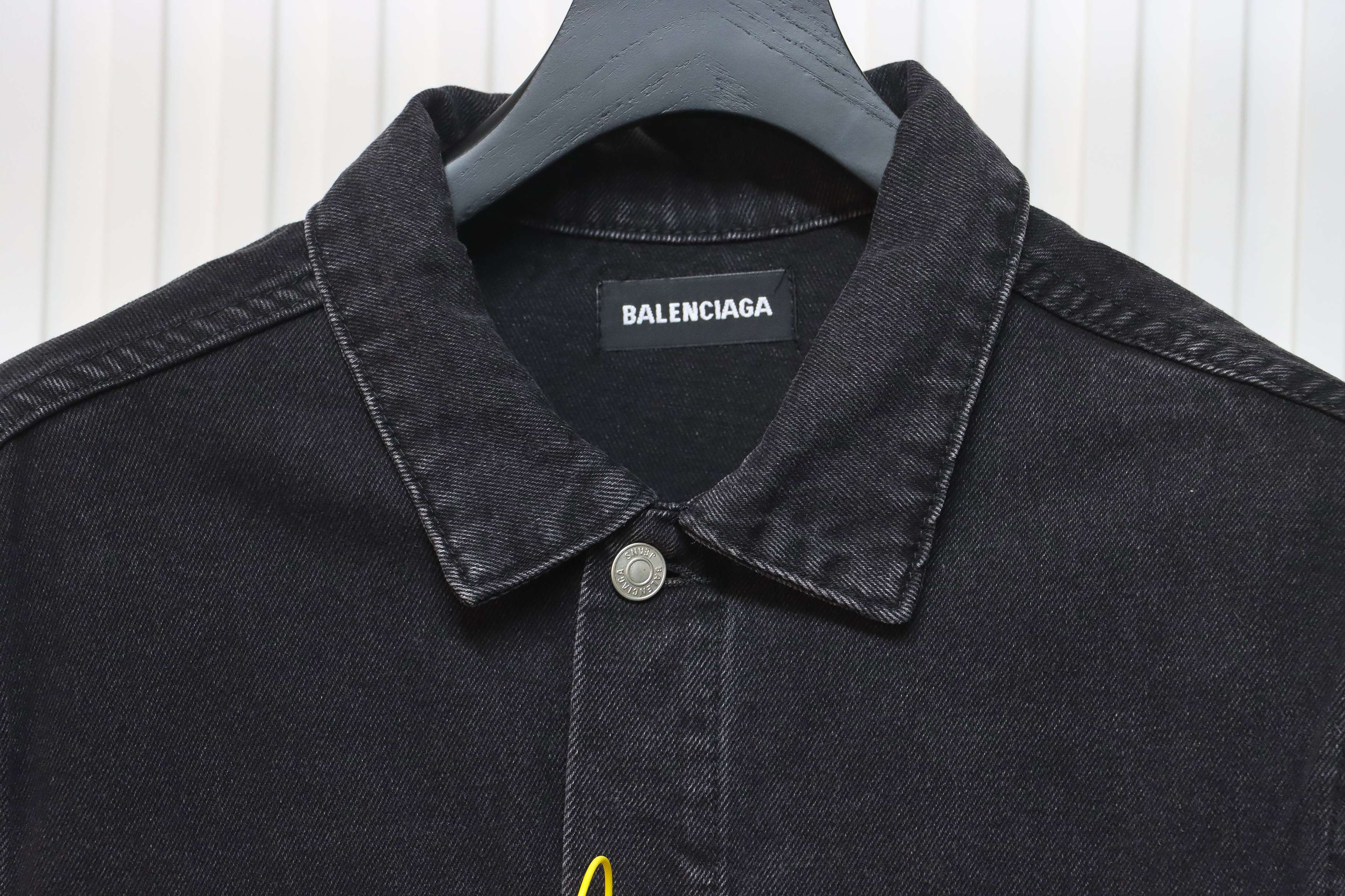 Balenciaga 24SS Double B Graffiti White Ink Splash Denim Jacket