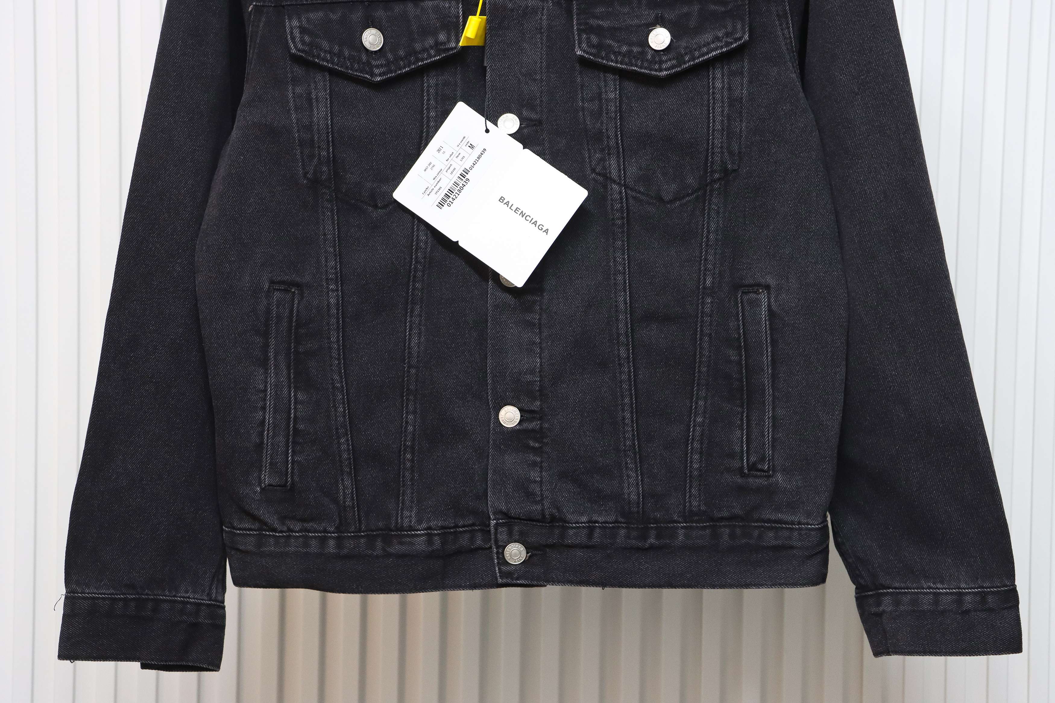 Balenciaga 24SS Double B Graffiti White Ink Splash Denim Jacket