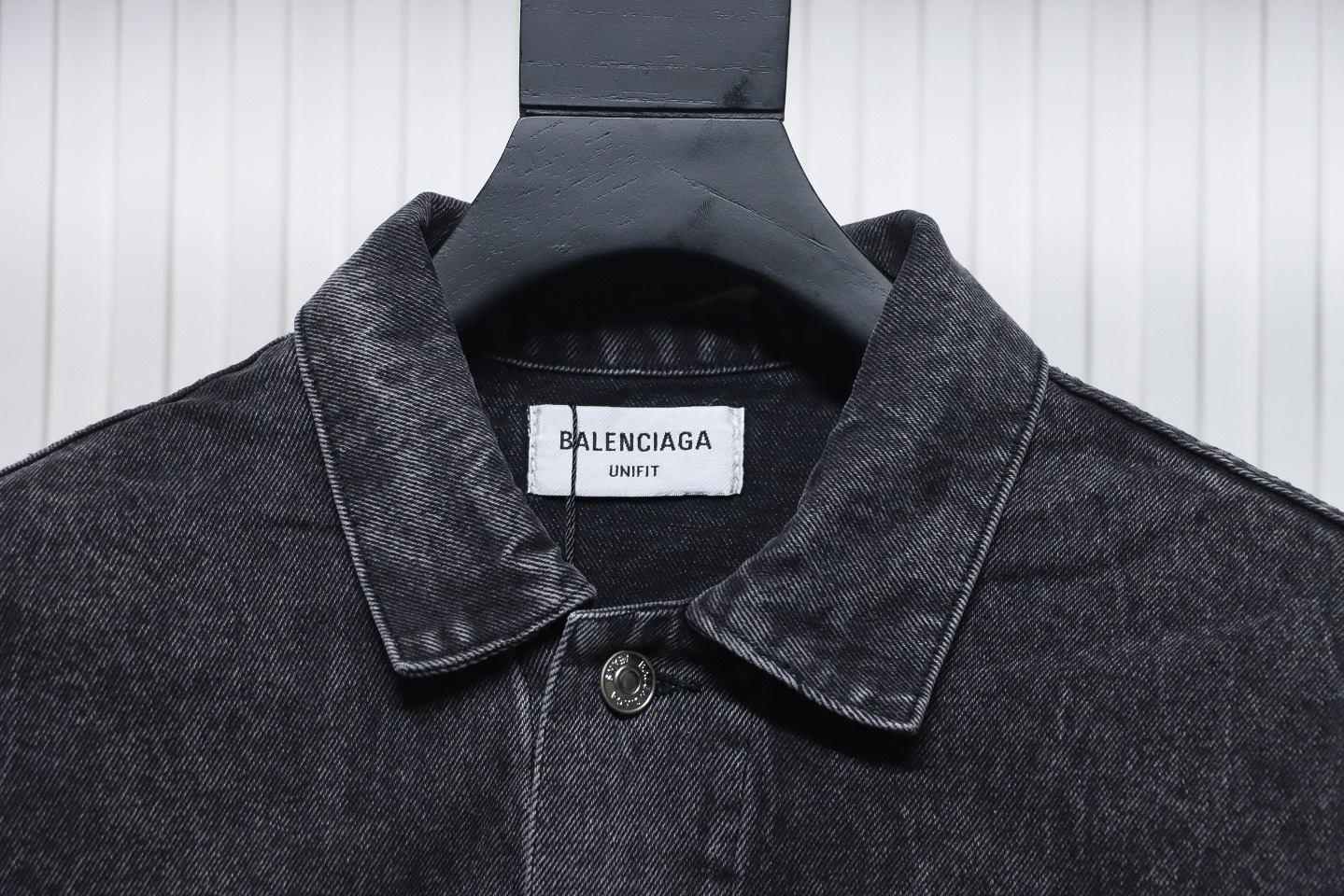 Balenciaga 24ss Letter Hot Rhinestone Washed Denim Jacket