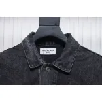Balenciaga 24ss Letter Hot Rhinestone Washed Denim Jacket