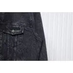 Balenciaga 24ss Letter Hot Rhinestone Washed Denim Jacket