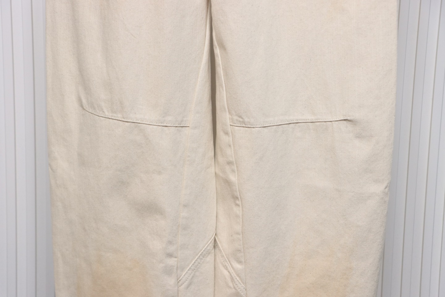 Balenciaga 24SS New Summer Scimitar Hand-Painted Ink Trousers White