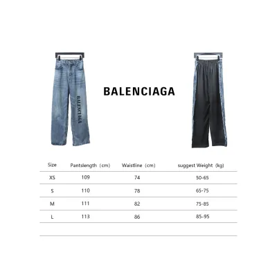 Balenciaga 24ss Patchwork Black Floral Grey Denim Trousers 02