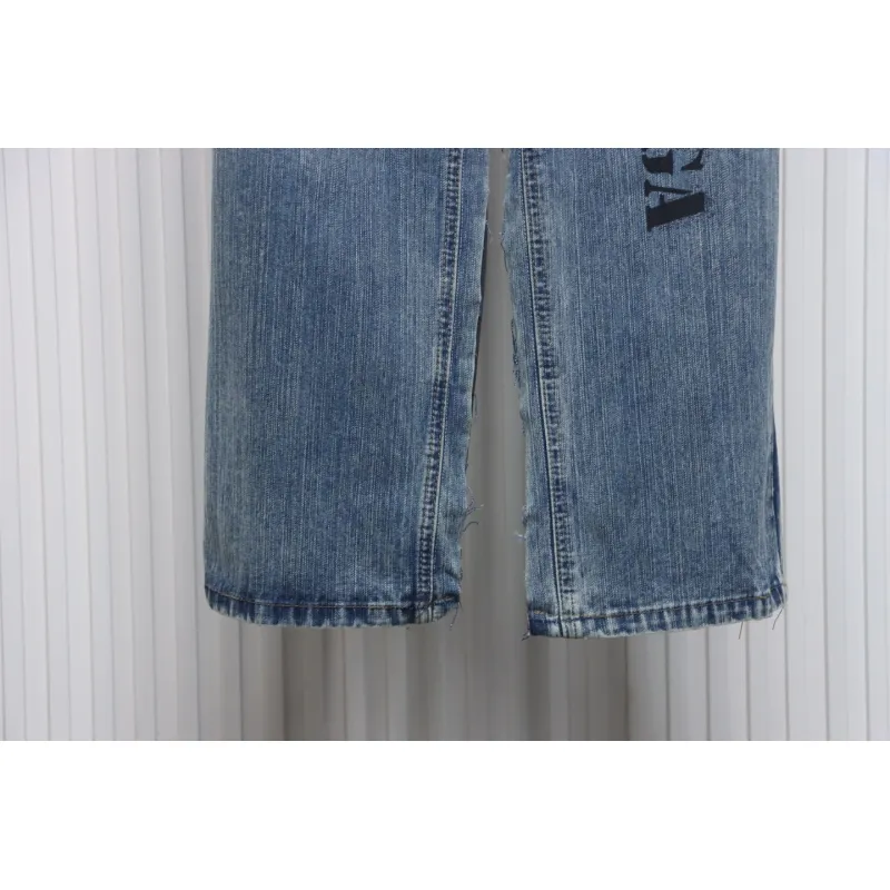 Balenciaga 24ss Patchwork Black Floral Grey Denim Trousers