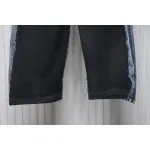Balenciaga 24ss Patchwork Black Floral Grey Denim Trousers