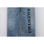 Balenciaga 24ss Patchwork Black Floral Grey Denim Trousers
