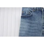Balenciaga 24ss Patchwork Black Floral Grey Denim Trousers