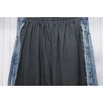 Balenciaga 24ss Patchwork Black Floral Grey Denim Trousers