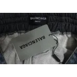 Balenciaga 24ss Patchwork Black Floral Grey Denim Trousers