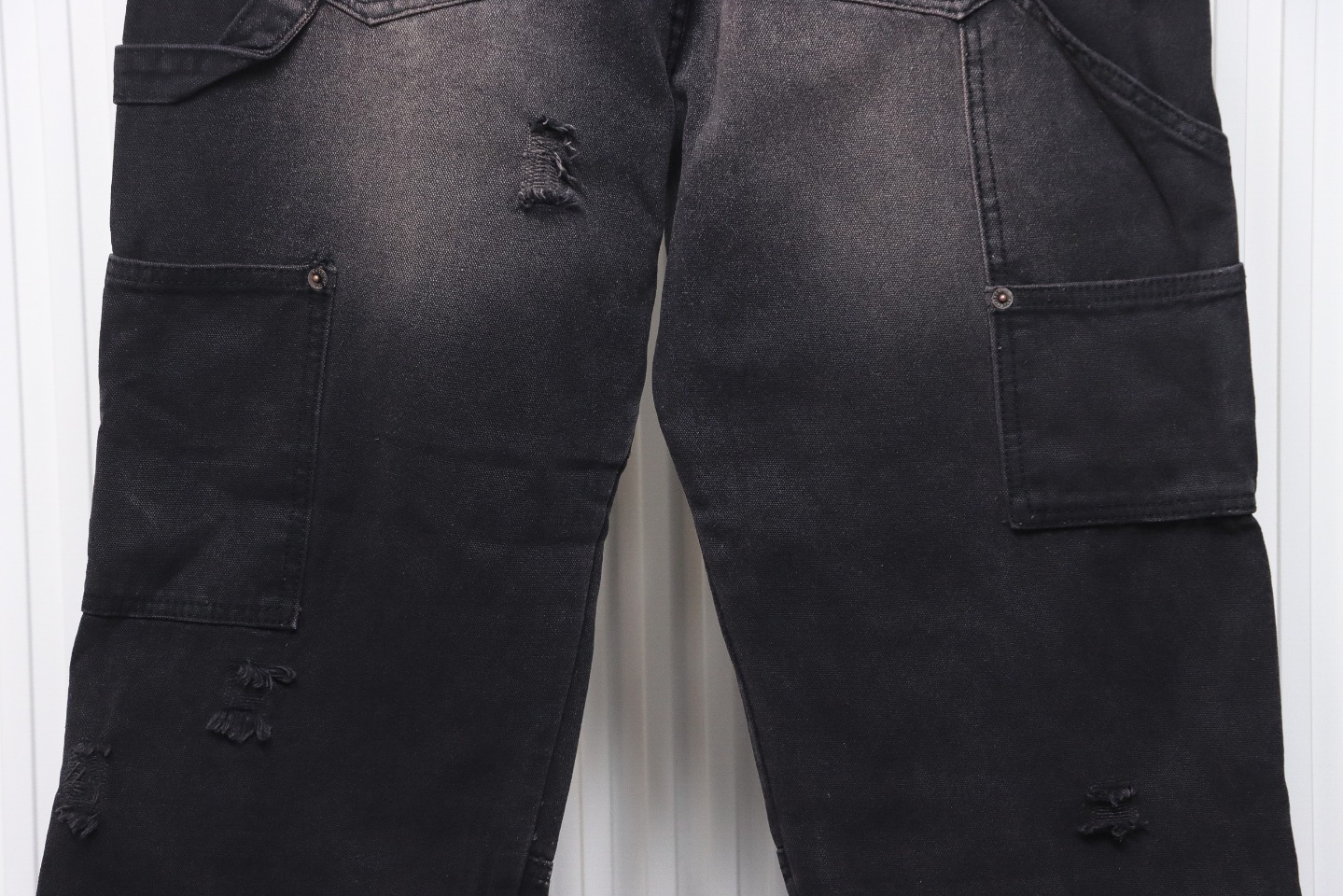 Balenciaga 24ss Pocket Worn Holes Distressed Patchwork Denim Trousers