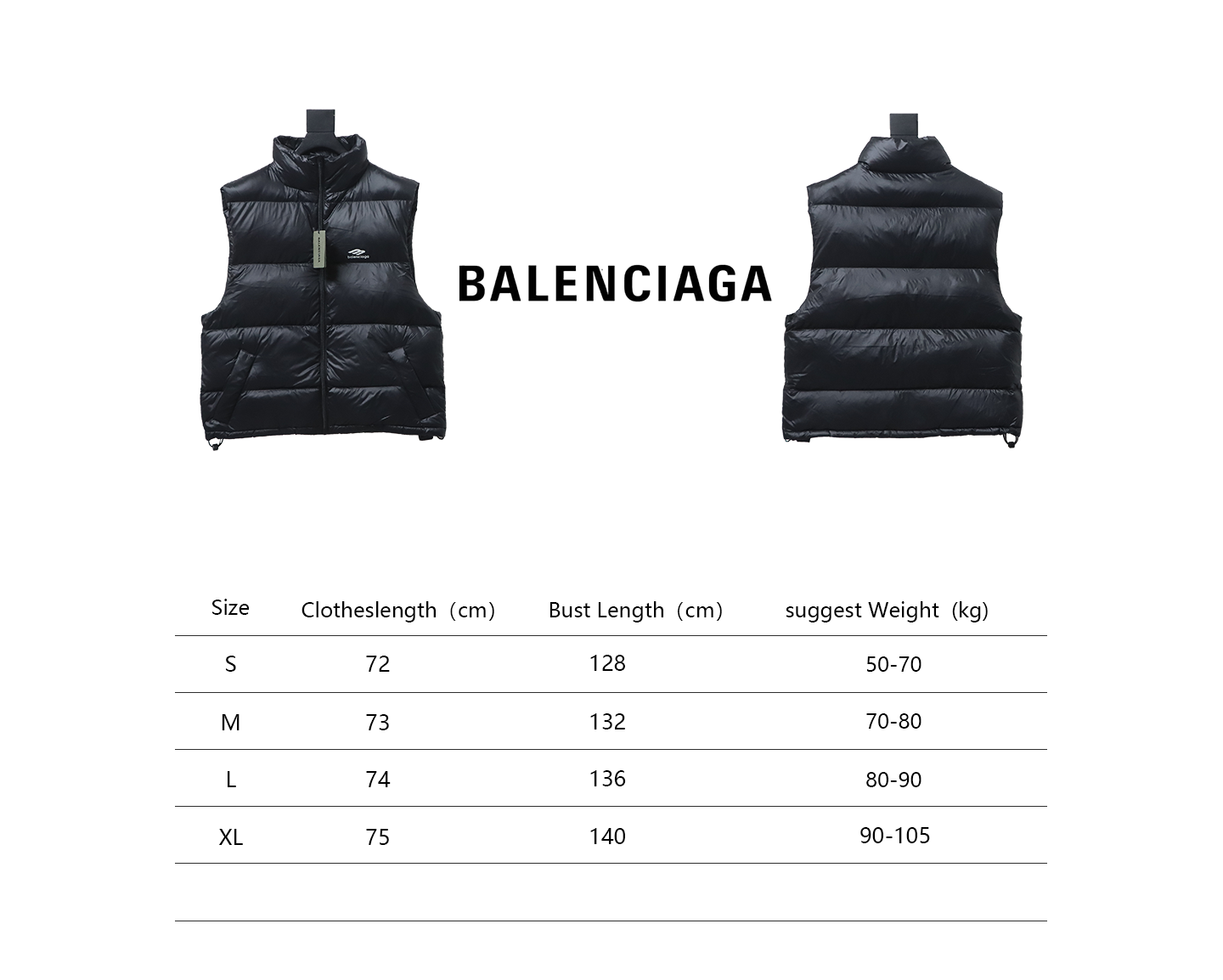 Balenciaga 3B Ski Down Vest Black