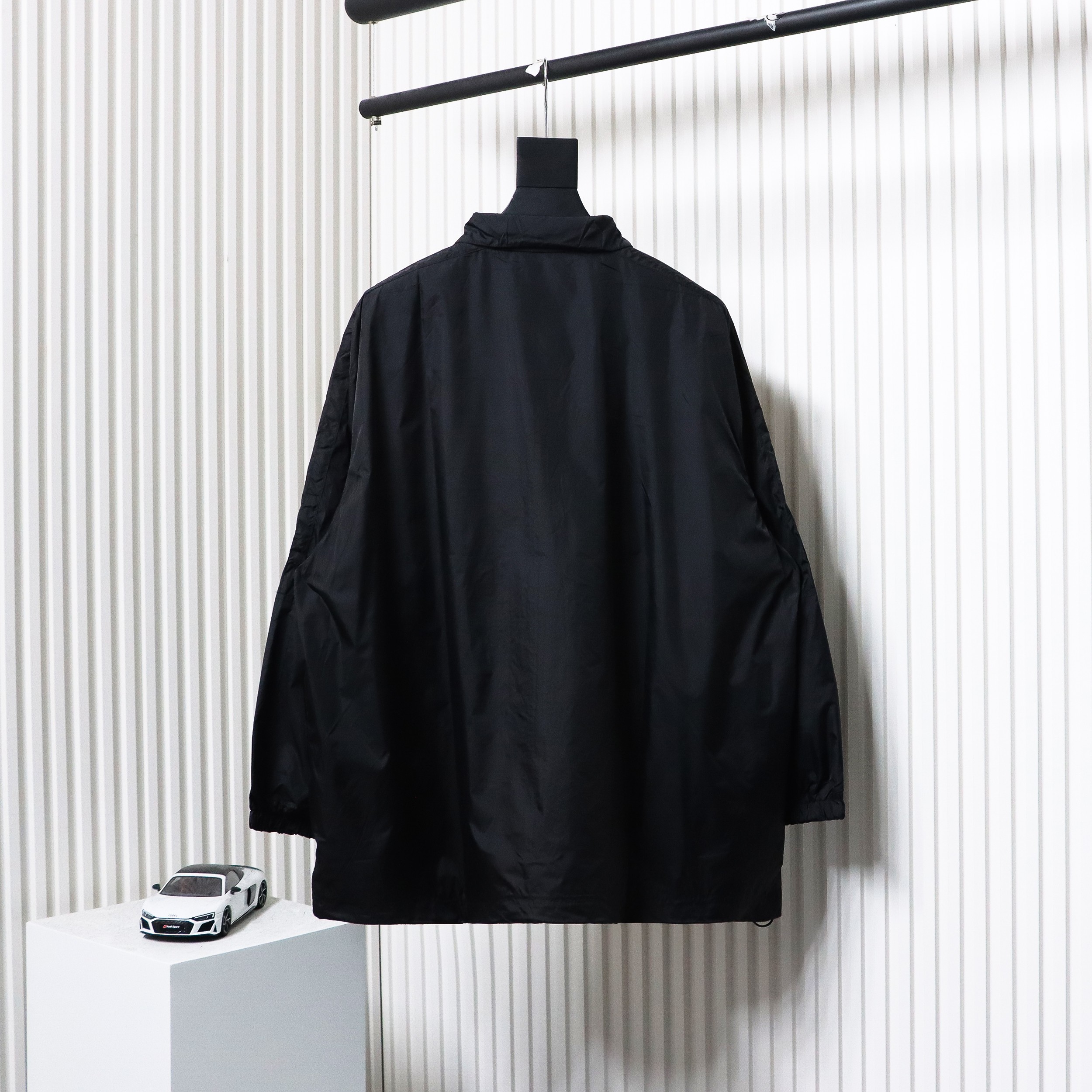 Balenciaga 57 Black And Blue Patchwork Slogan Jacket