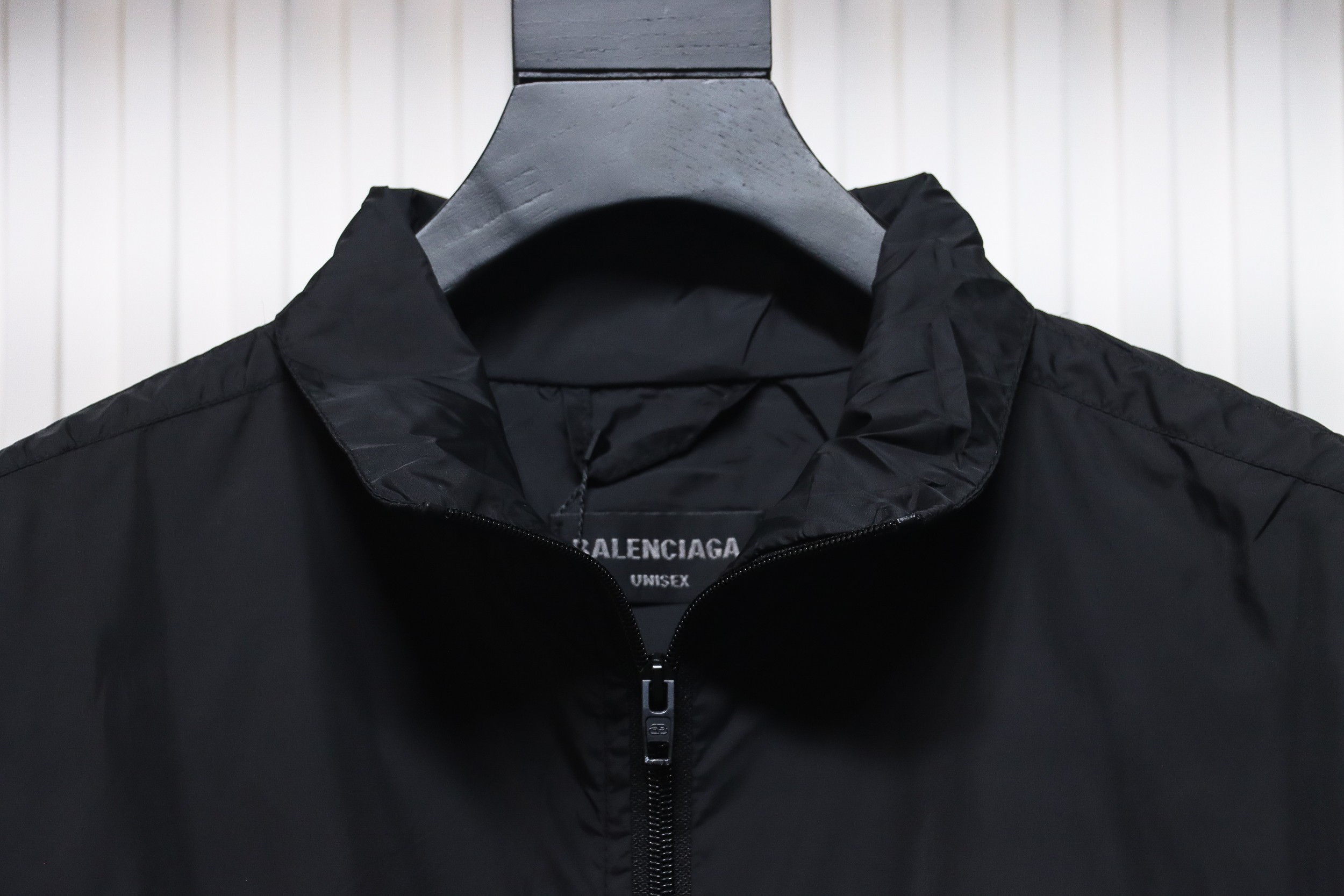 Balenciaga 57 Black And Blue Patchwork Slogan Jacket