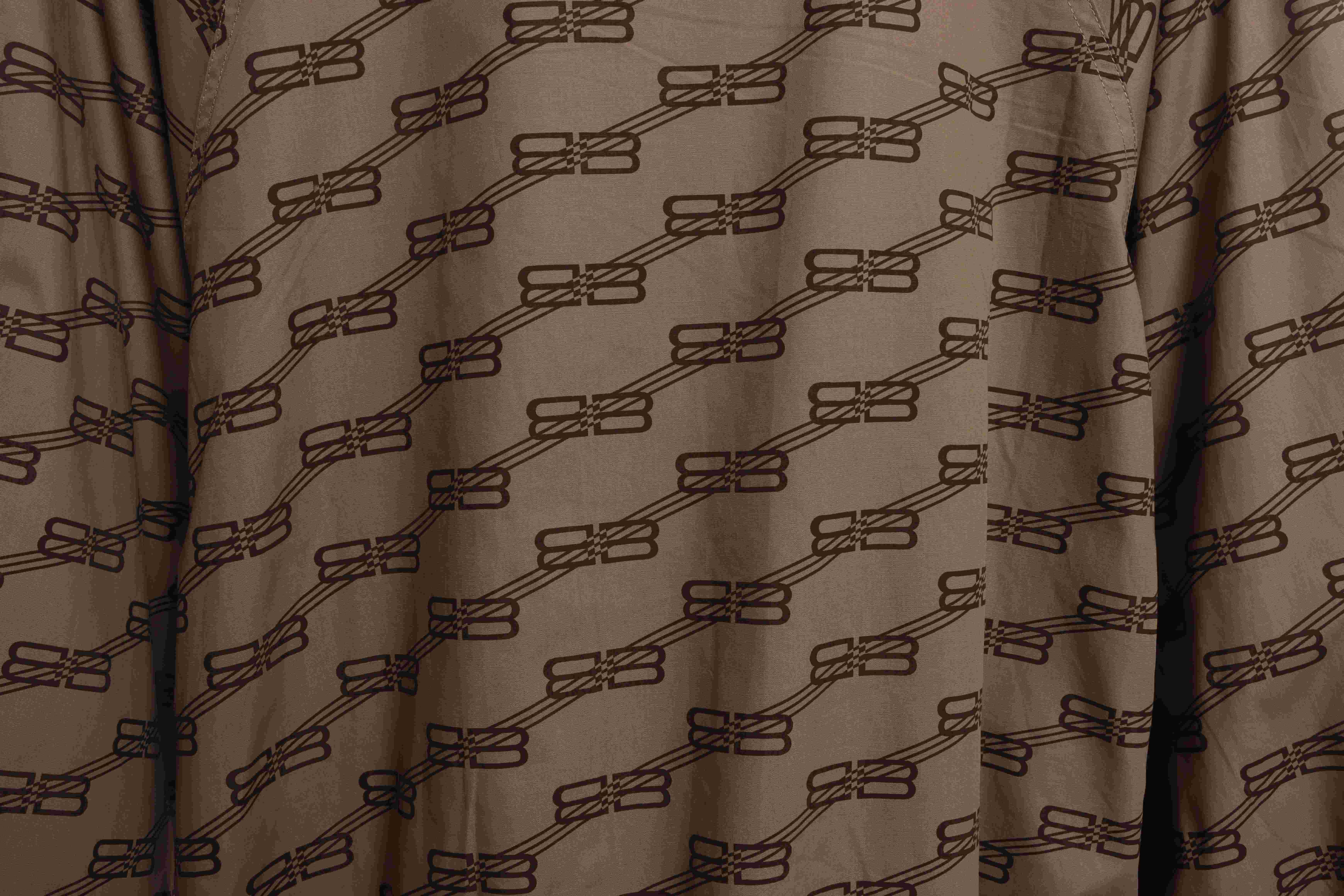 Balenciaga All Over Print Lock Button Monogram Jacket