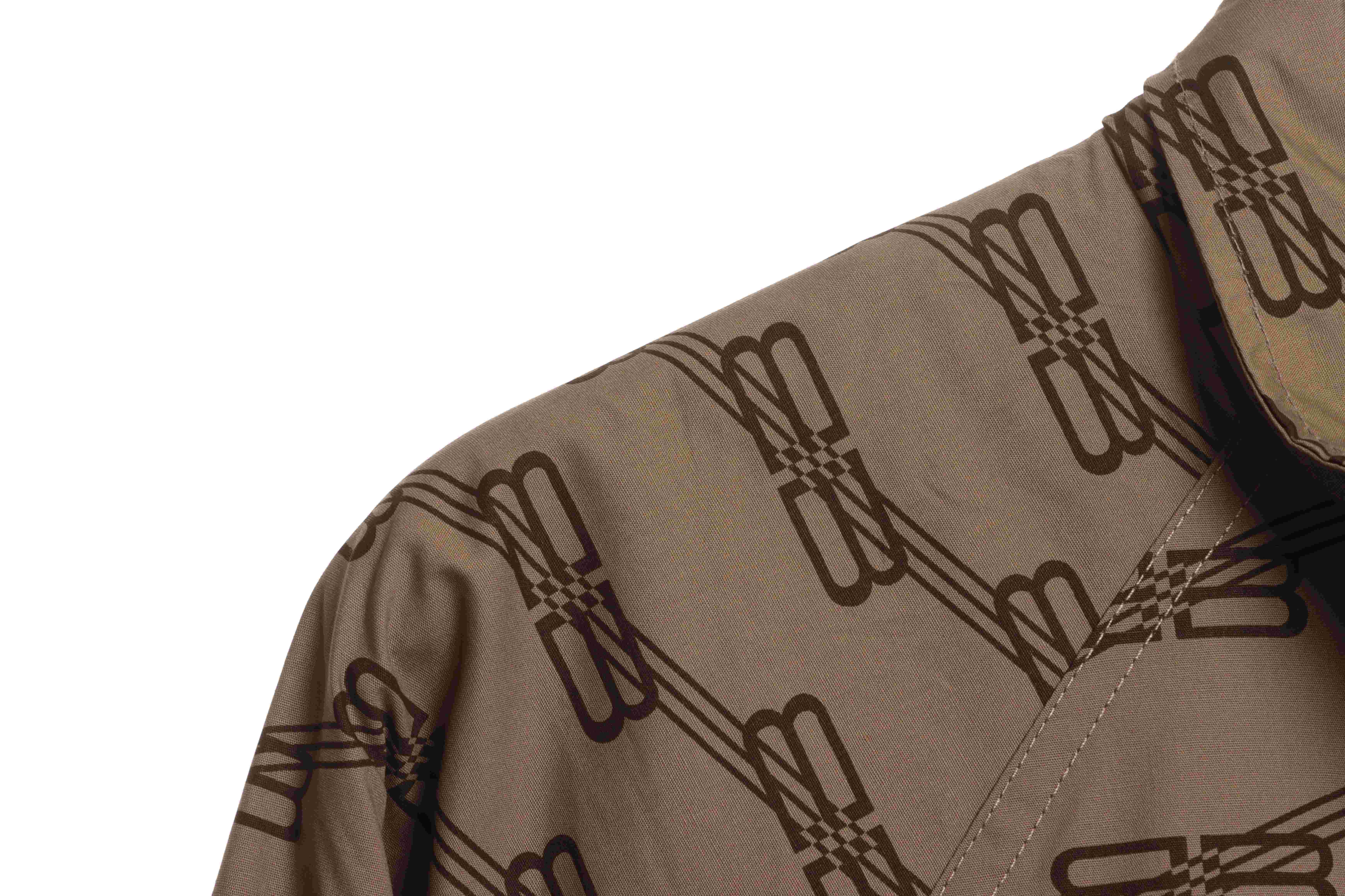 Balenciaga All Over Print Lock Button Monogram Jacket