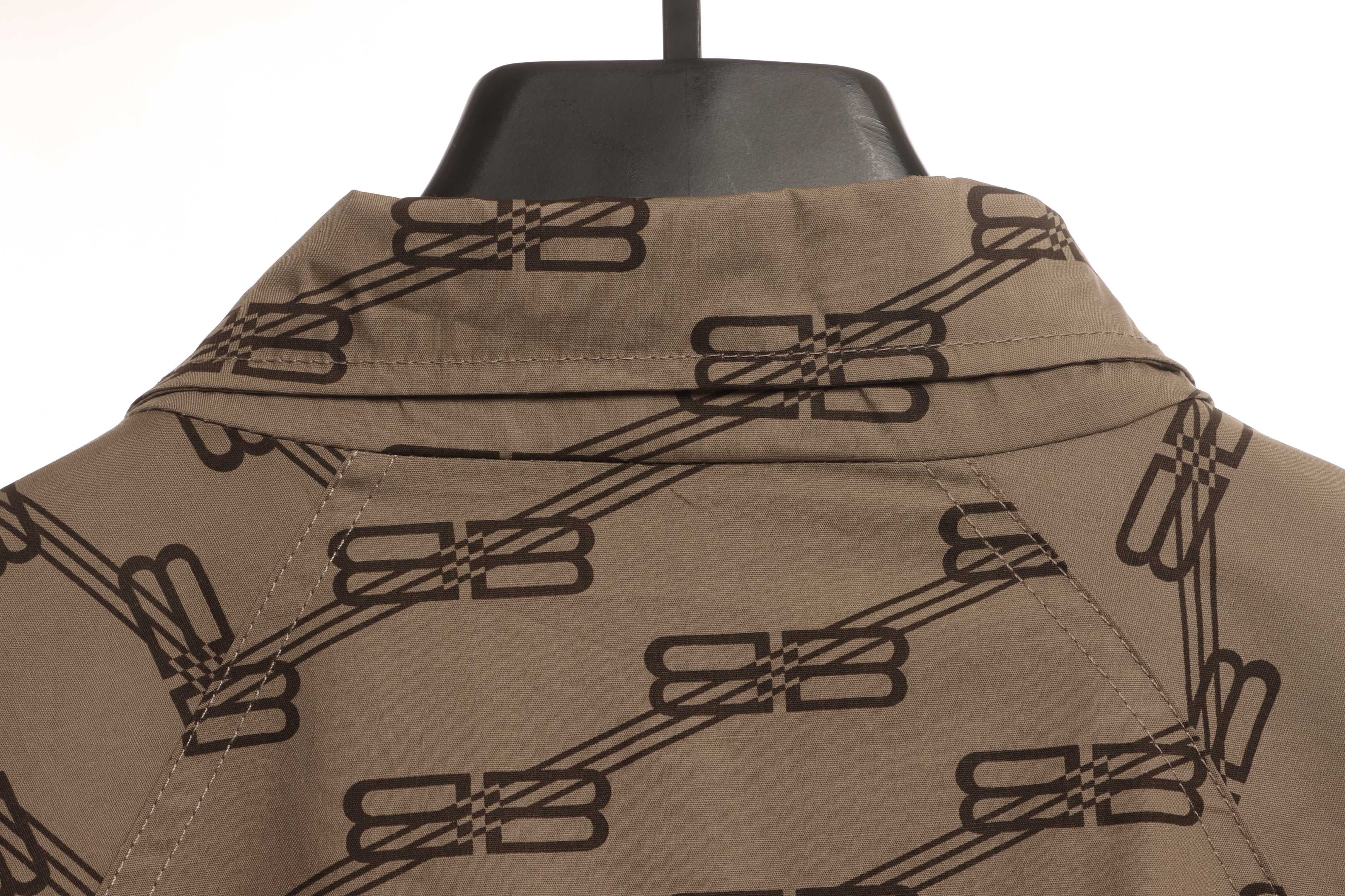 Balenciaga All Over Print Lock Button Monogram Jacket