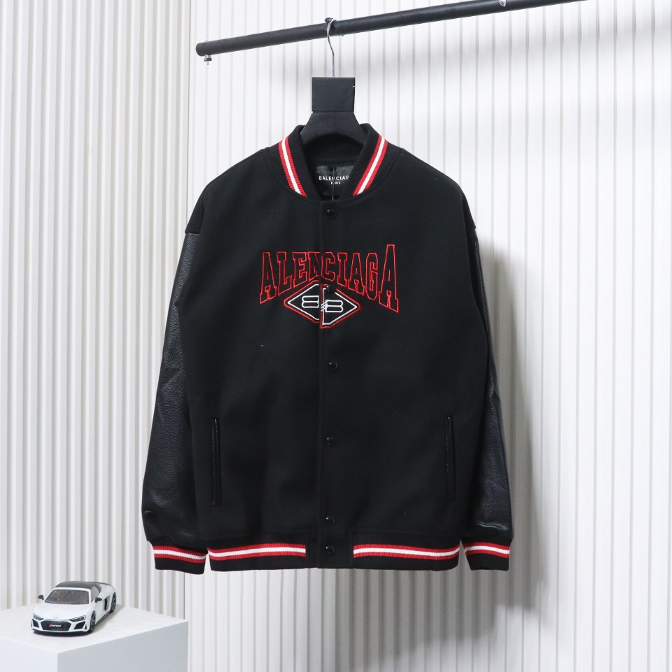 Balenciaga Alphabet Lock Embroidery Baseball Jacket