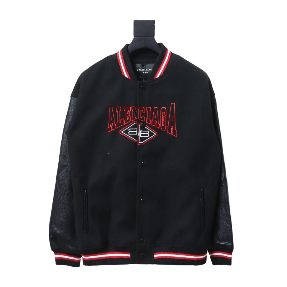 Balenciaga Alphabet Lock Embroidery Baseball Jacket