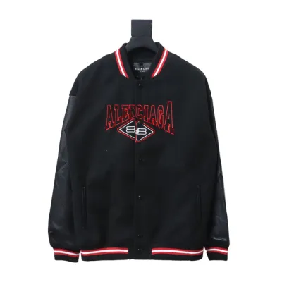 Balenciaga Alphabet Lock Embroidery Baseball Jacket 01
