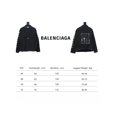 Balenciaga Back Full Of Logo Print Denim Jacket 02