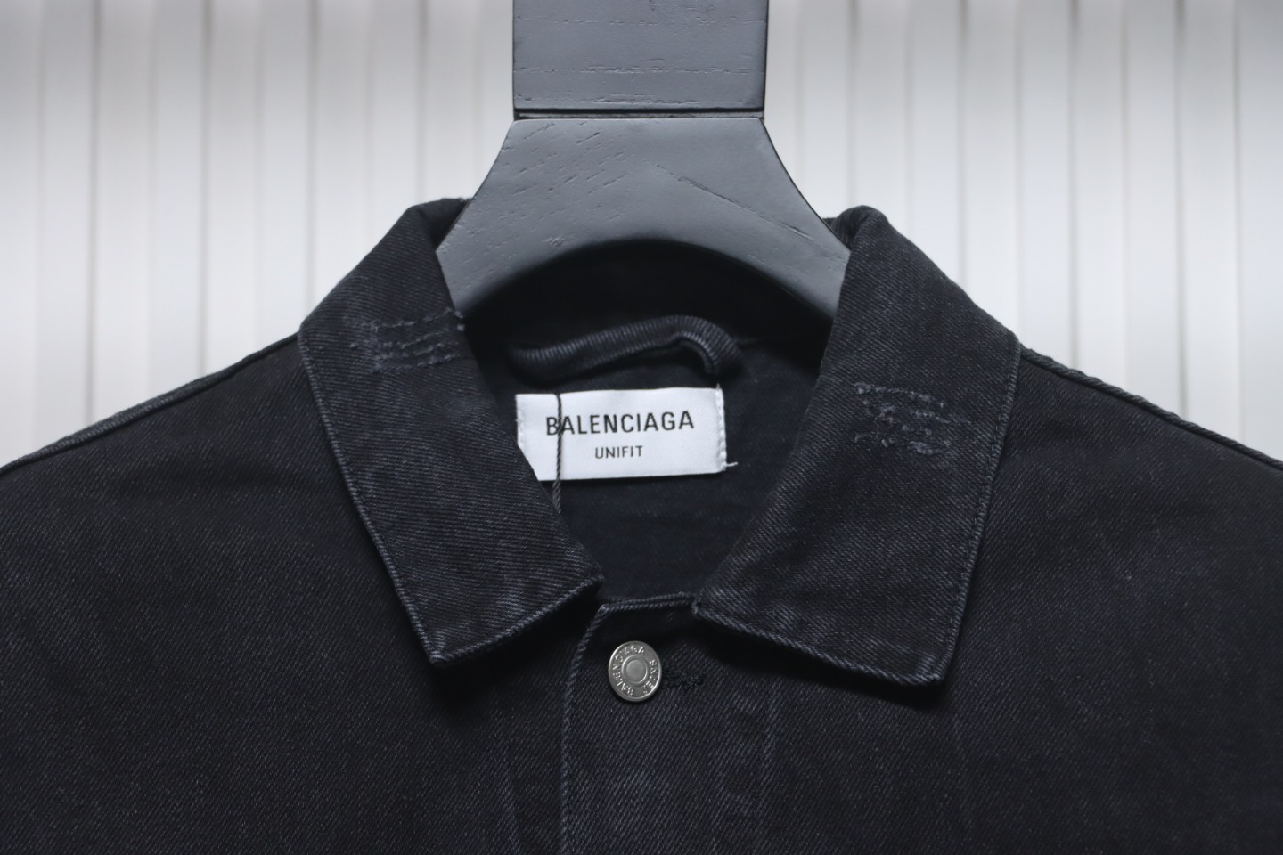 Balenciaga Back Full Of Logo Print Denim Jacket