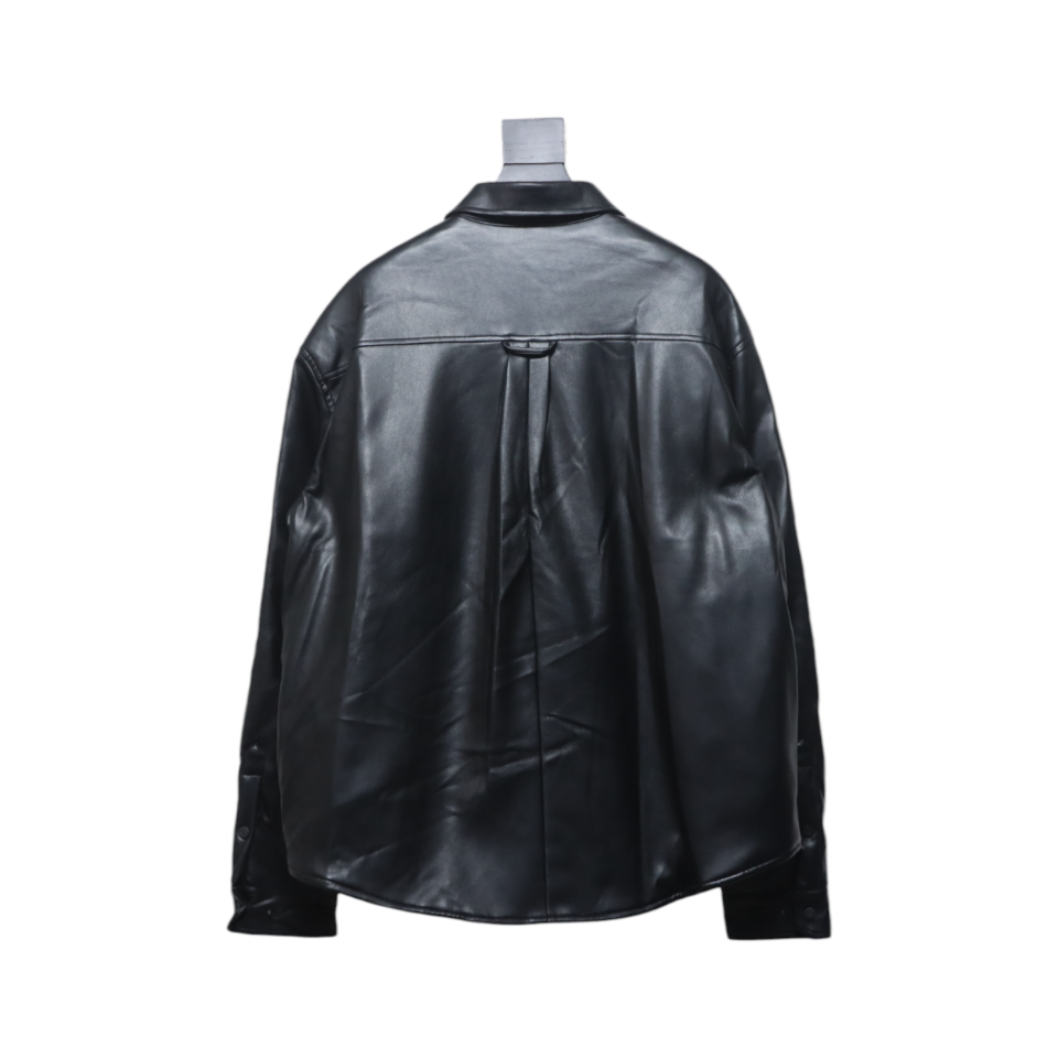 Balenciaga BLCG 22FW Embroidered Leather Shirt Jacket