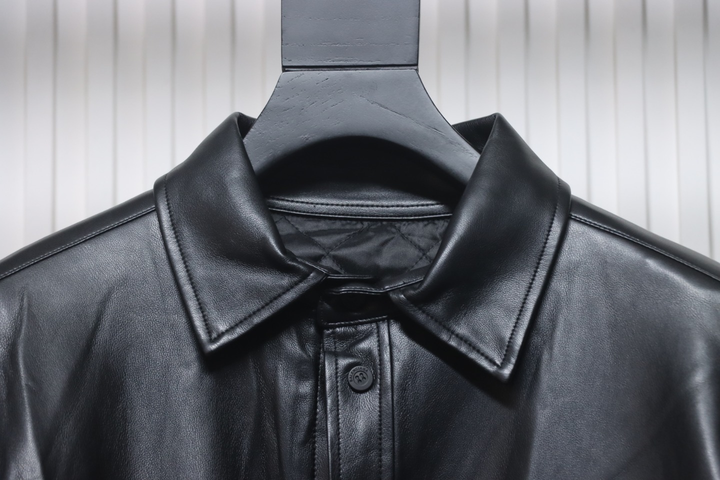 Balenciaga BLCG 22FW Embroidered Leather Shirt Jacket