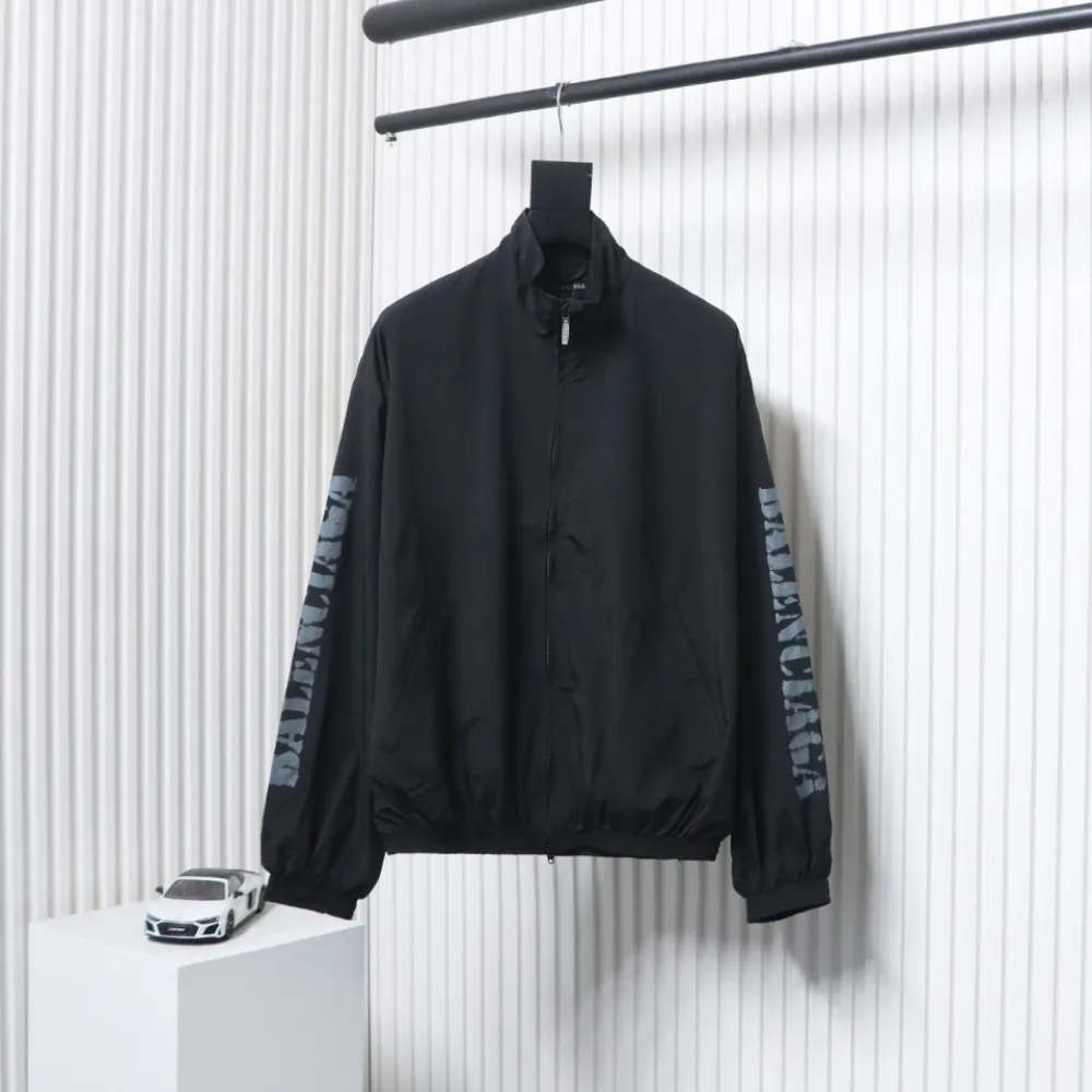 Balenciaga Blurred Lettering Print Tracksuit Jacket