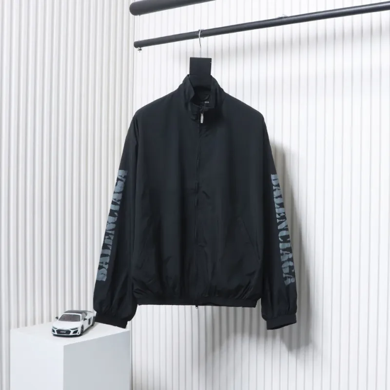 Balenciaga Blurred Lettering Print Tracksuit Jacket