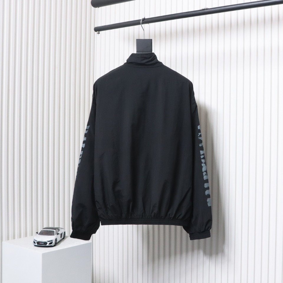 Balenciaga Blurred Lettering Print Tracksuit Jacket