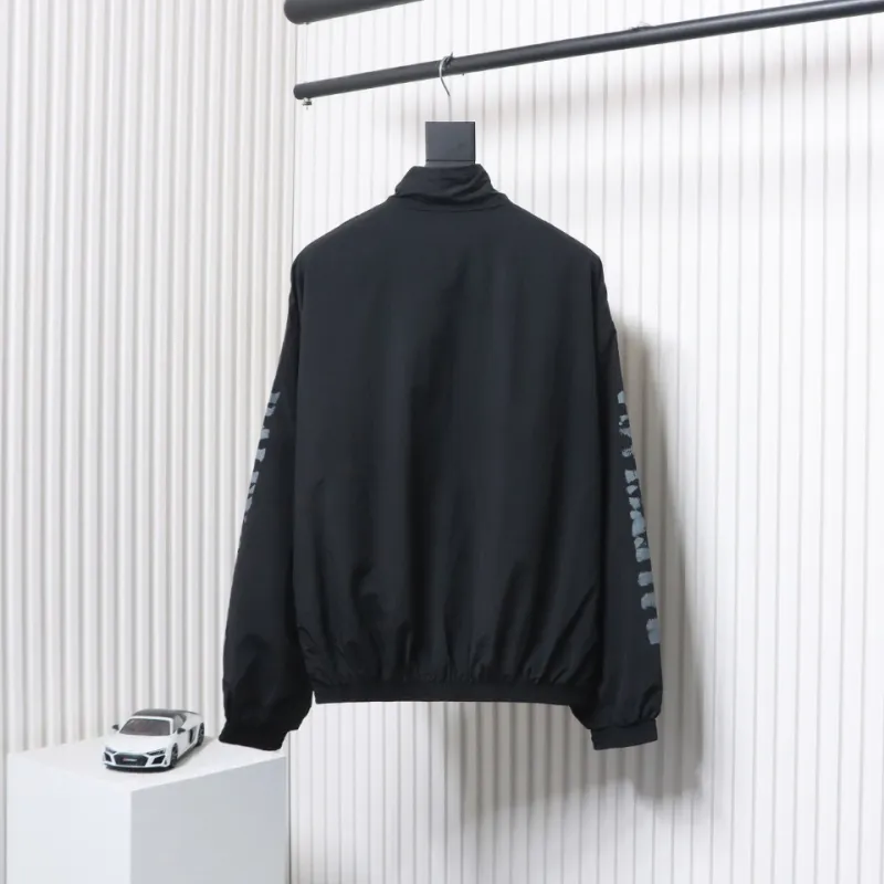 Balenciaga Blurred Lettering Print Tracksuit Jacket