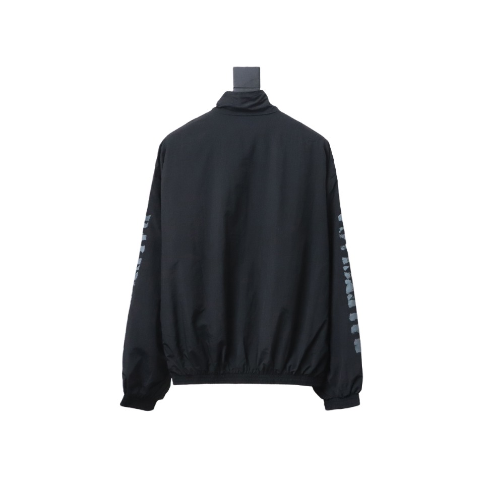 Balenciaga Blurred Lettering Print Tracksuit Jacket