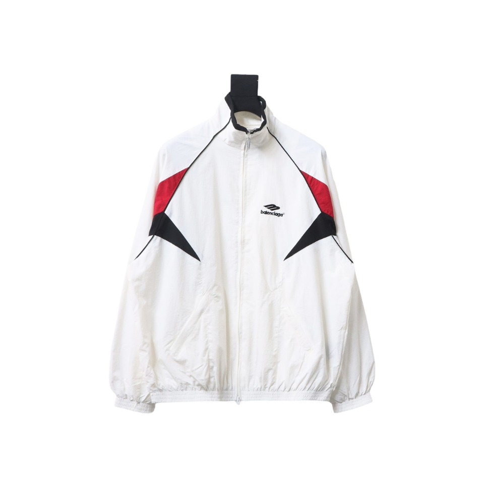 Balenciaga Catwalk 3B Red And White Splicing Sports Suit Jacket