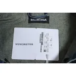 Balenciaga Chest Embroidered Denim Jacket Blue