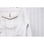 Balenciaga Chest Embroidered Denim Jacket White