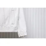 Balenciaga Chest Embroidered Denim Jacket White