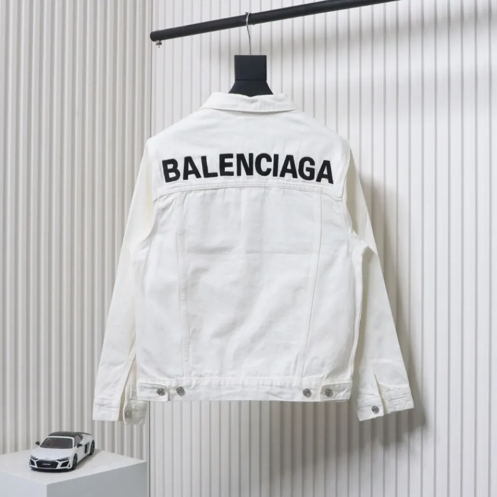 Balenciaga Classic Back Lettering Denim Jacket
