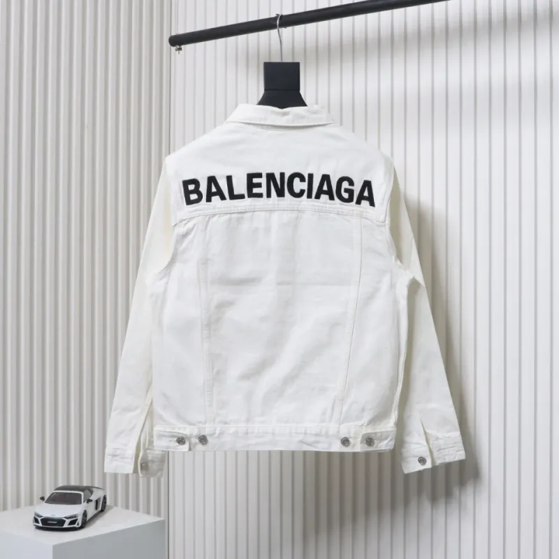 Balenciaga Classic Back Lettering Denim Jacket