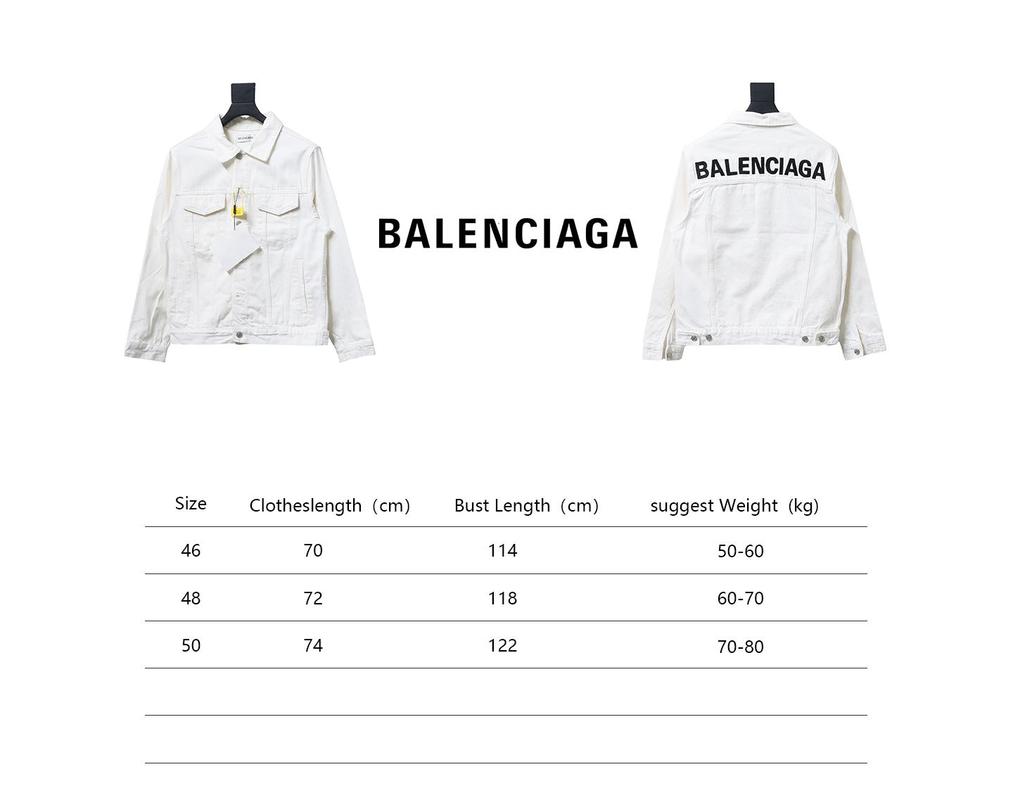 Balenciaga Classic Back Lettering Denim Jacket