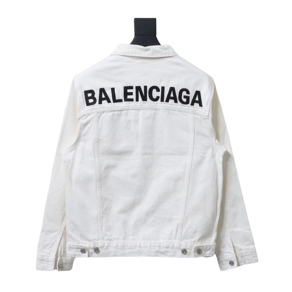 Balenciaga Classic Back Lettering Denim Jacket