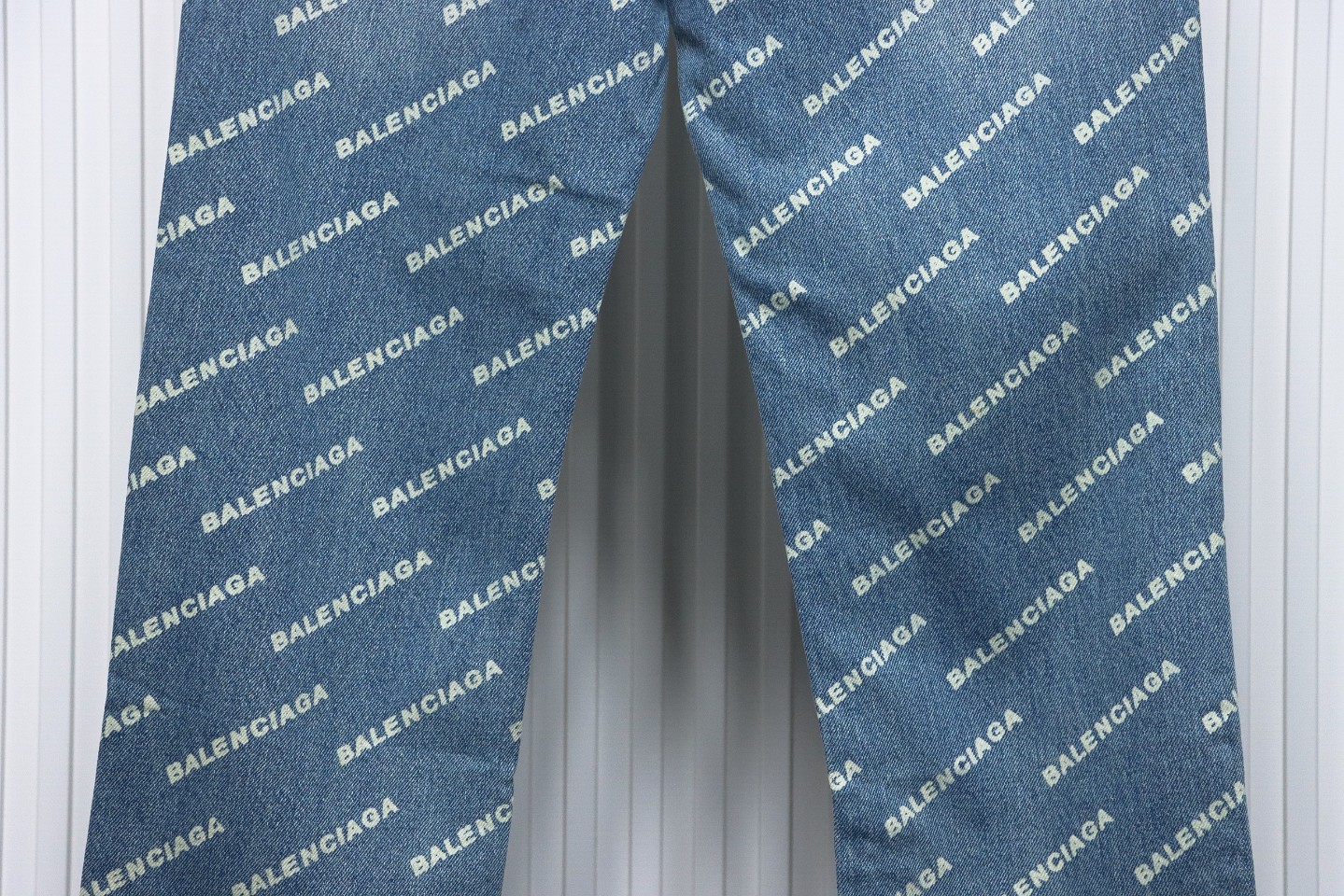 Balenciaga Classic Barrage Print Denim Pants Blue