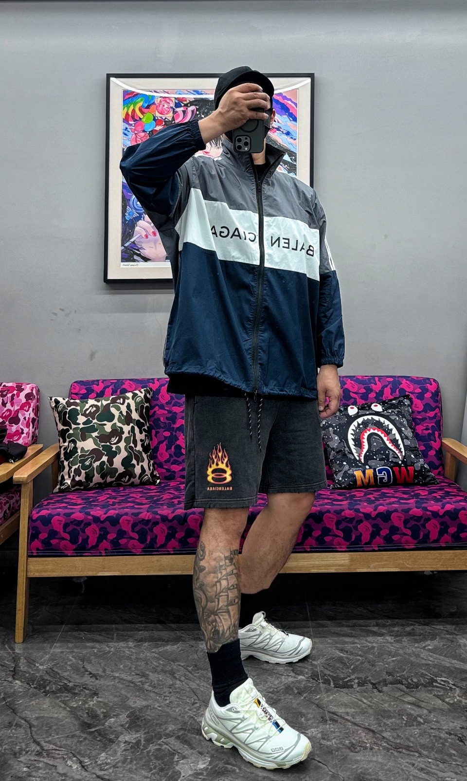 Balenciaga Classic Color Matching Skin Coat