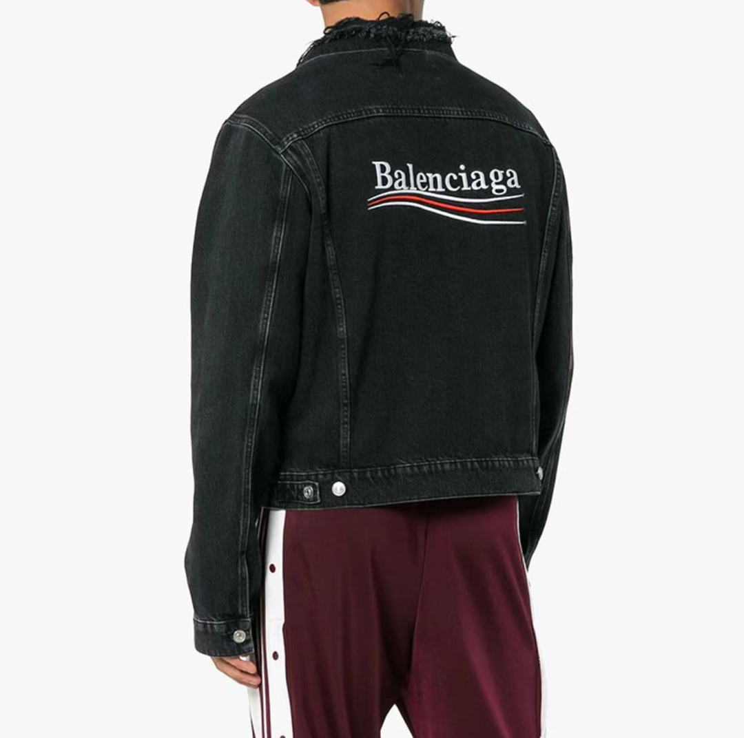 Balenciaga Classic Embroidered Cola Denim Jacket