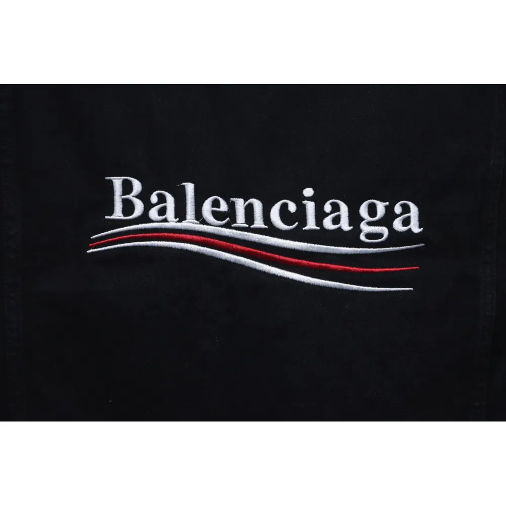 Balenciaga Classic Embroidered Cola Denim Jacket