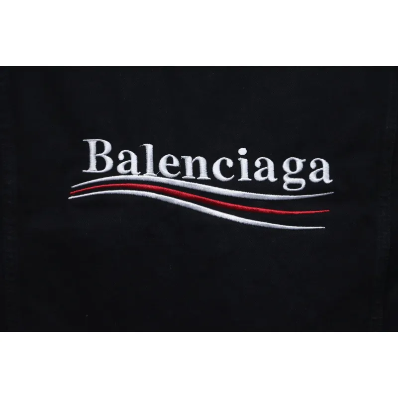 Balenciaga Classic Embroidered Cola Denim Jacket