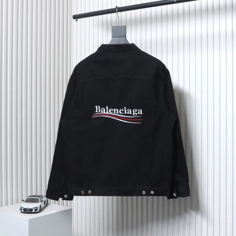 Balenciaga Classic Embroidered Cola Denim Jacket