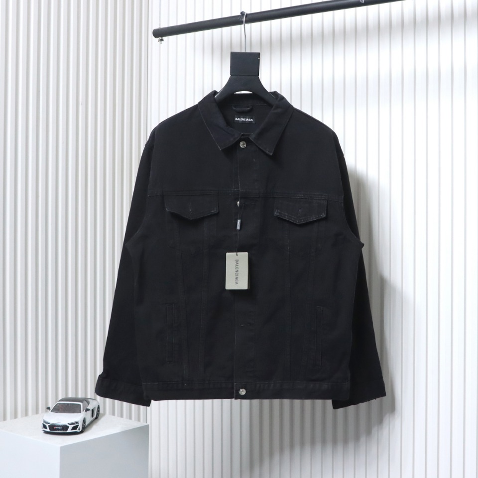 Balenciaga Classic Embroidered Cola Denim Jacket