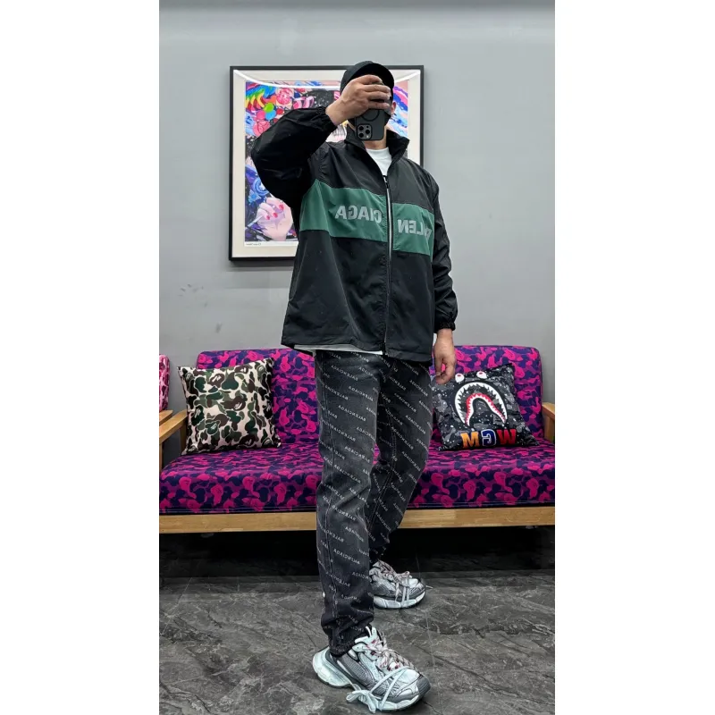 Balenciaga Color-Blocked Jacket Black